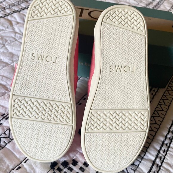 NIB Toms Belmont Bubblegum Pink Canvas Flats - Picture 5 of 6